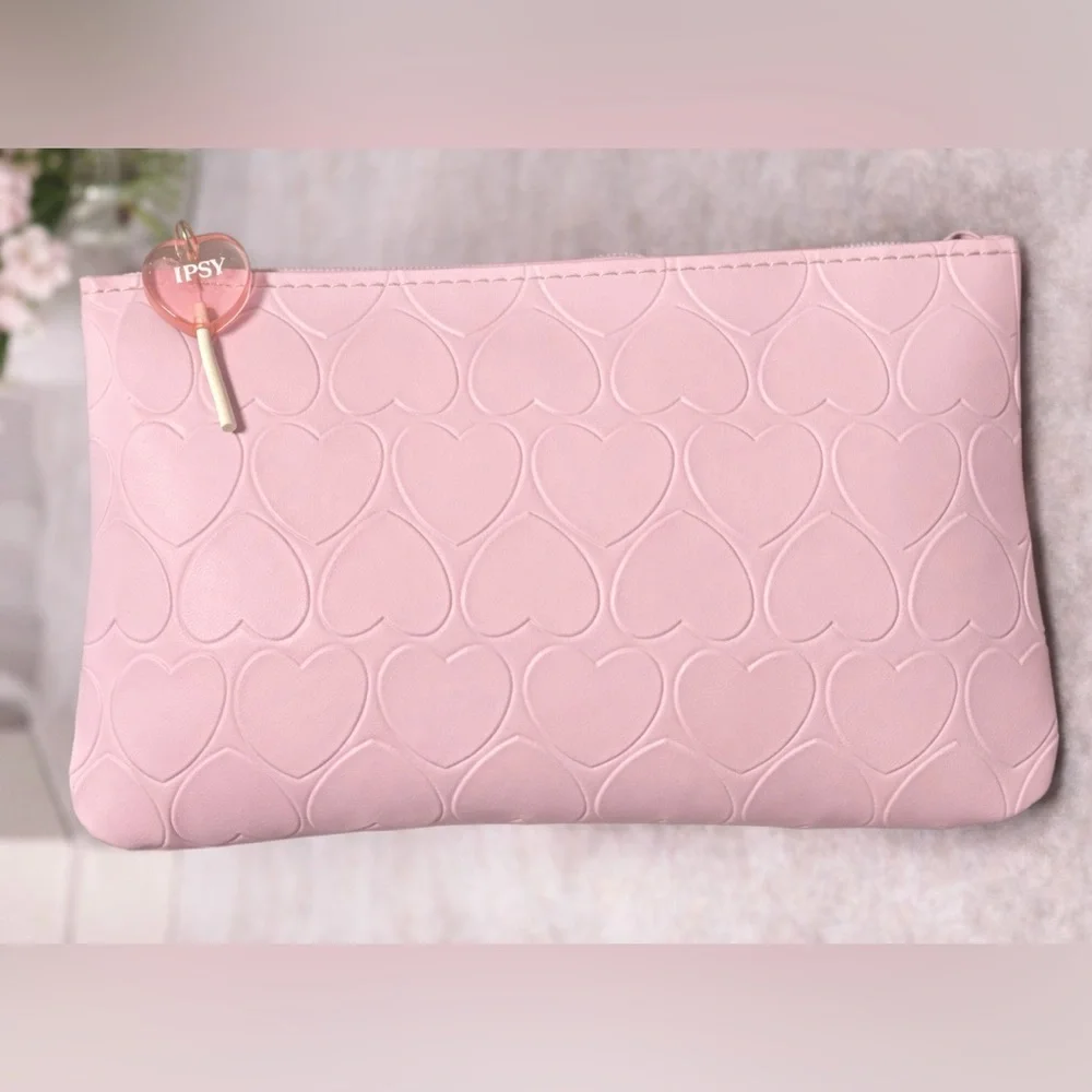 Ipsy Heart-Embossed Pink and Swirl Cosmetic Bag Duo - Picture 3 of 5